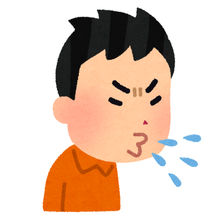 拗ねて唾を吐きかける男性のイラスト 無料の価値