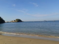 哈仙岛 自転車で海まで行ってきました。朝なので誰もいません。