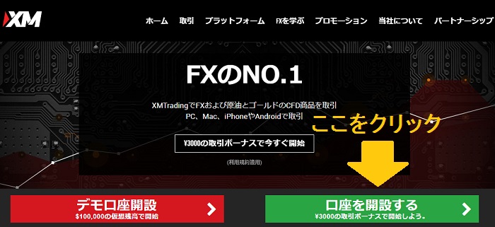 海外FXのXM口座開設