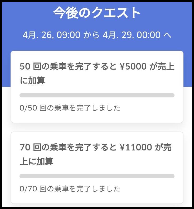 Uber Eats】4/26~4/28クエスト結果+ここ1か月の評価の比率 - そらた