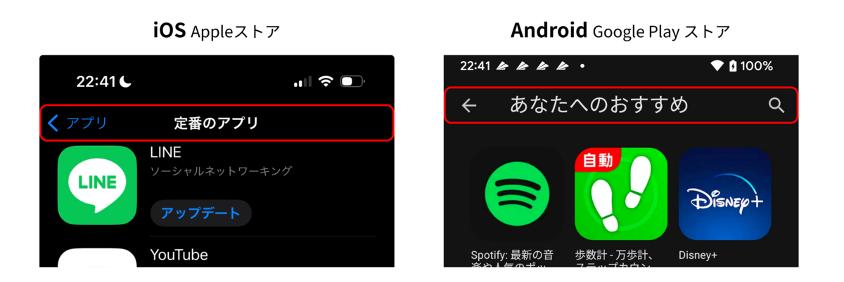 タイトルの配置方法の違い