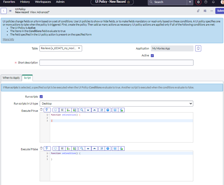 Servicew Now UI Policiesとは - Service Now勉強記録
