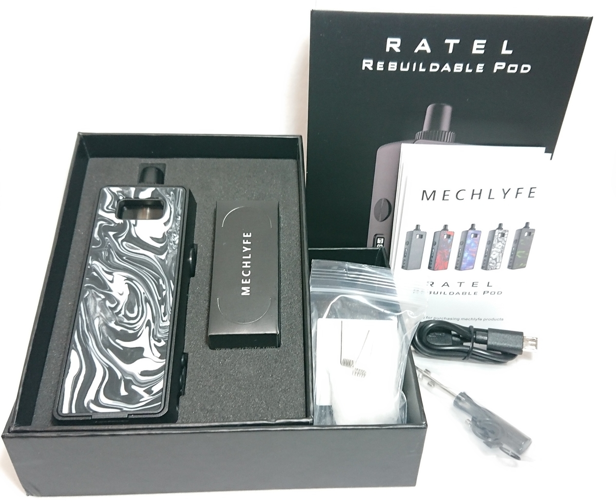 20191028124231 - 【POD型RBA】Mechlyfe (メカライフ) Ratel Starter Kit (ラーテル スターターキット)をレビュー【コスパ良】