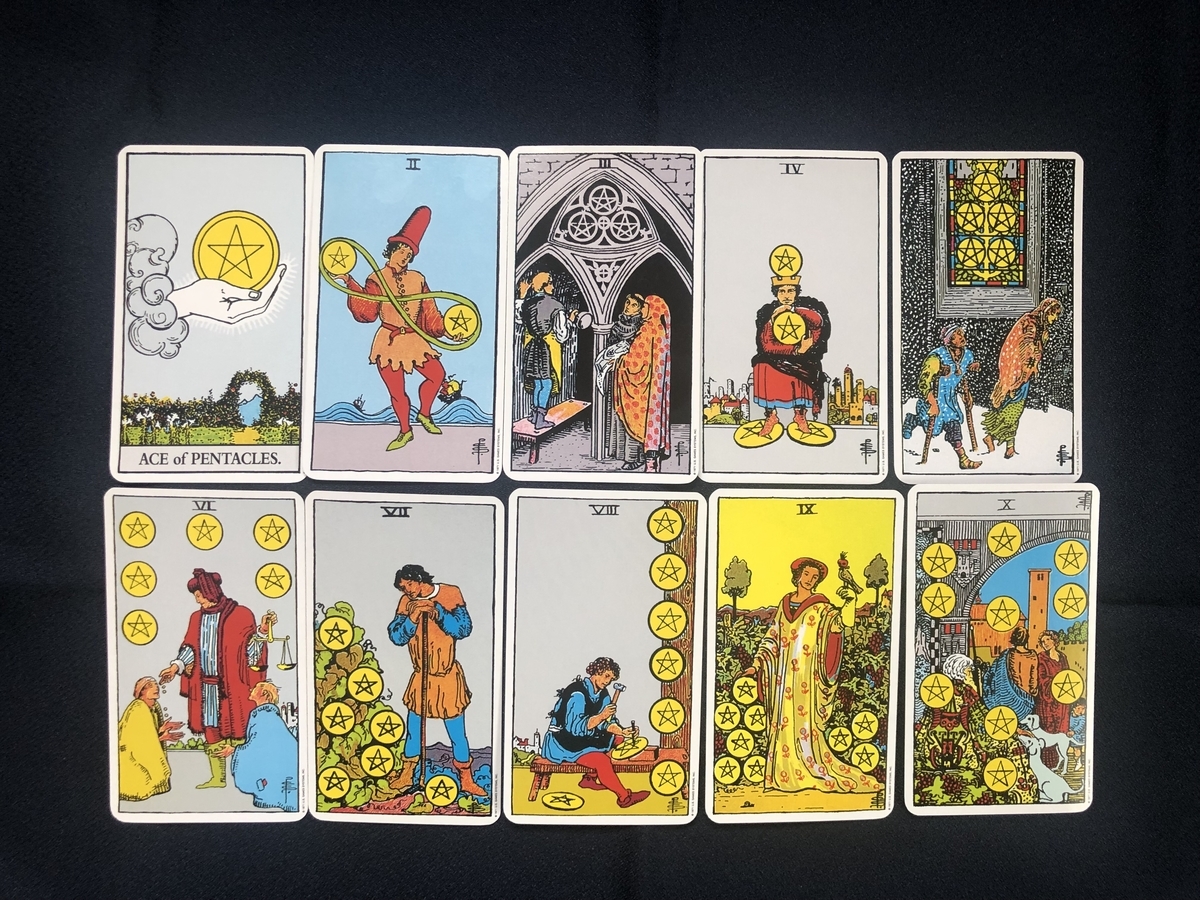 ペンタクル・スートカード｜タロット占い師が小アルカナの意味をまとめました - 有伽堂きりんの算命学ブログ