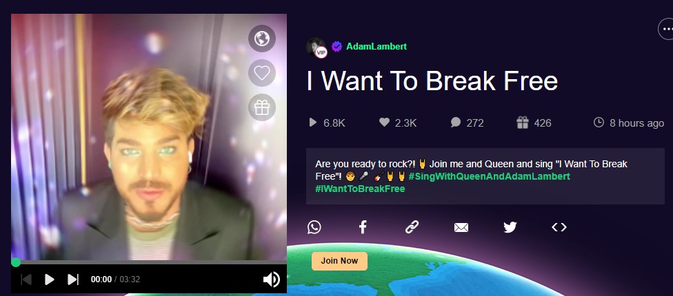 Queen Adam Lambert I Want To Break Free By Adamlambert On Smule Y0116 独り言 Part 2 Queen Adam Lambert I Want To Break Free By Adamlambert On Smule Y0116 独り言 Part 2