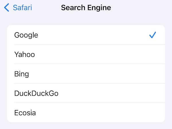 Safariの変更方法