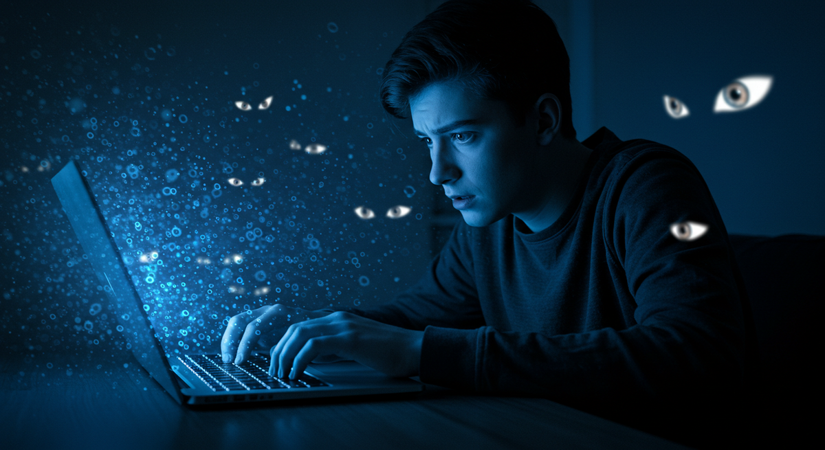 通信を監視されている人のイメージ