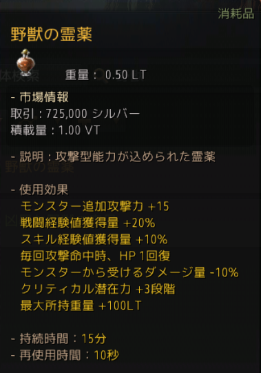 狩りで使うバフを解説 Yuの日記