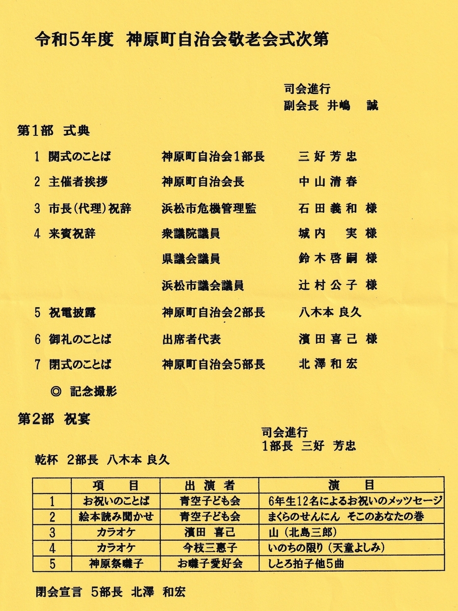 敬老会 挨拶 自治会長