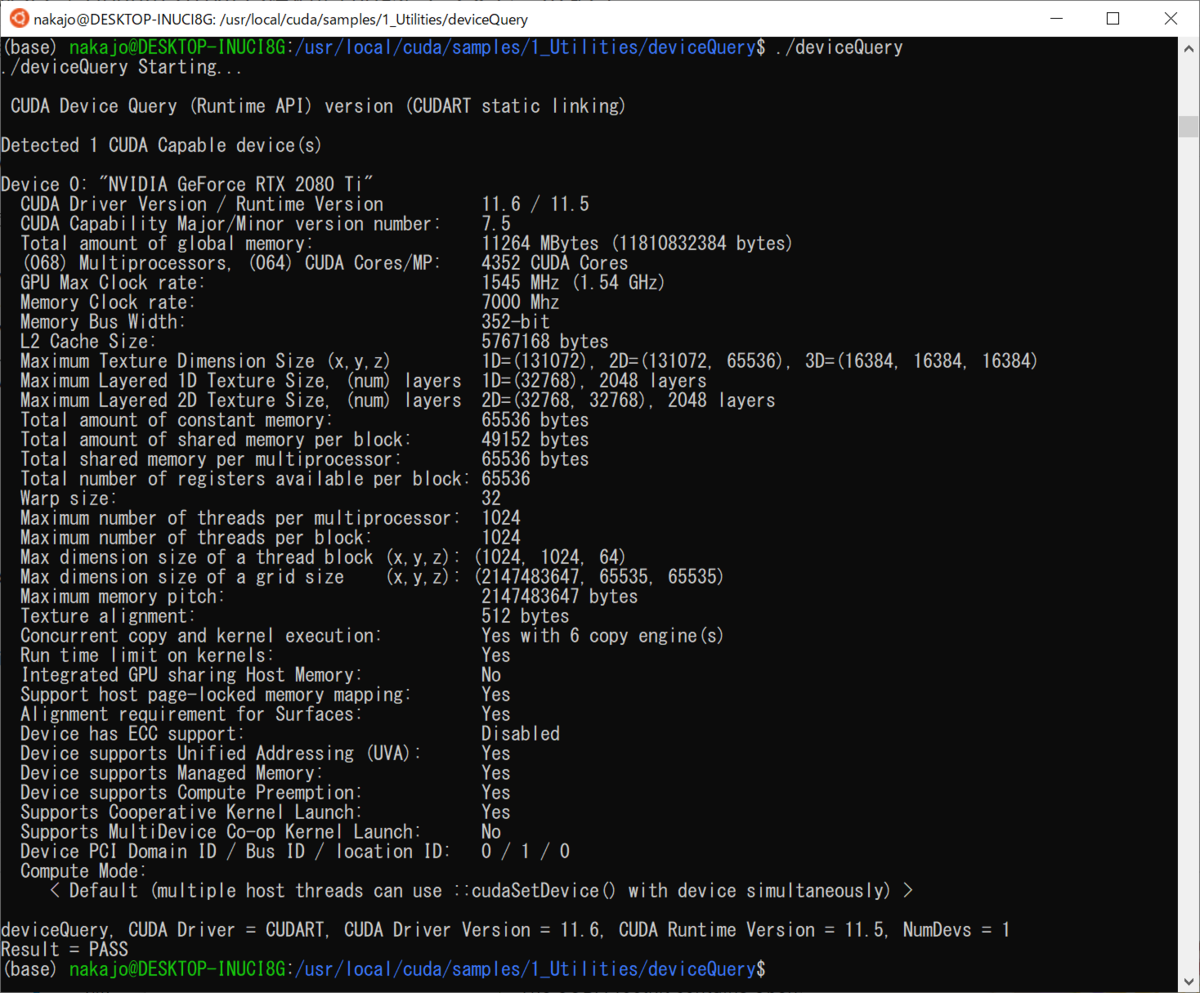 cuda deviceQuery result