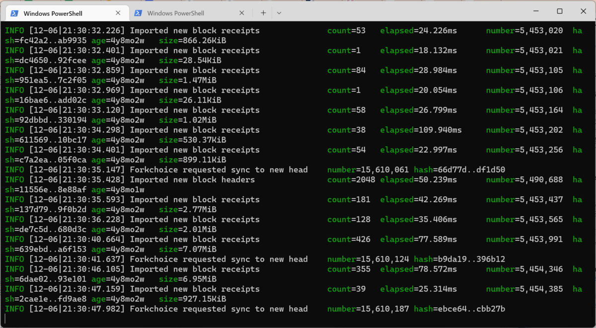 2022年12月Ethereum Mainnetの同期について - アルゴリズムとかオーダーとか