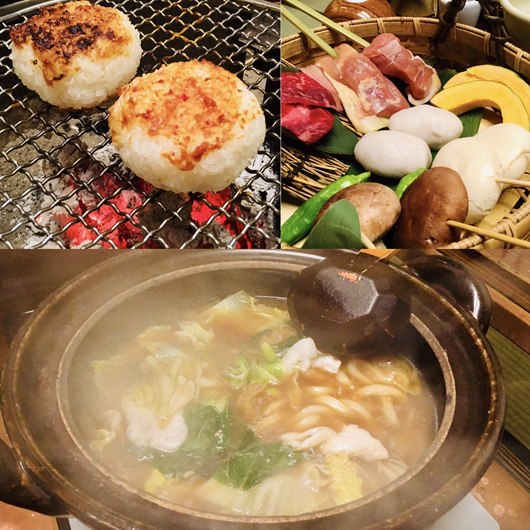 辰巳館名物「炭火山里料理」色々