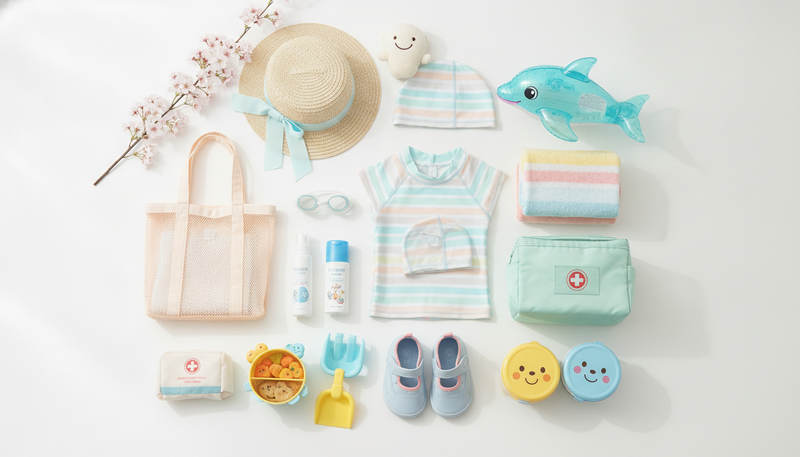 子供 海水浴 持ち物 リストのイメージ