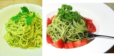 パセリ１ パセリとイタリアンパセリは同種ですが 日本でパセリと言えば縮れた葉っぱのcurly Parsley 米英のレストランでparsleyと言えば 平たい葉っぱ 即ちイタリアンパセリが一般的らしい でもアメリカの家庭料理では Curly Parsley Is King だそうです しかし