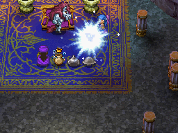 フローラの言葉に割って入るジャミのいかづち攻撃