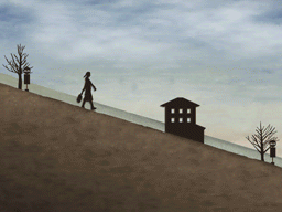 下り坂で向かう