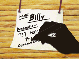 行き先を書いたカード