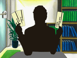 チケットを手配する旅行代理店職員