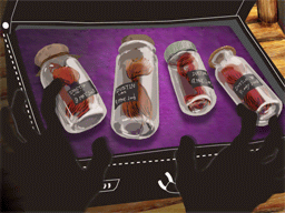 ガラスビンに詰められた赤毛の束