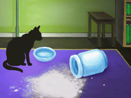 骨壺をひっくり返した猫