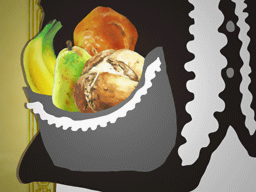 ポケットに詰めた食べ物