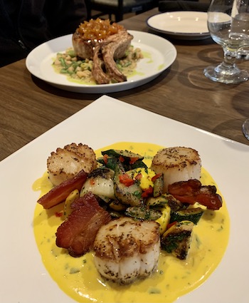 メインの帆立、ラムチョップ