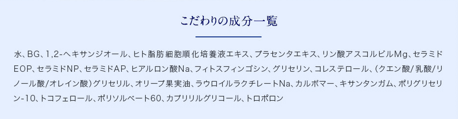 ナノアSCセラムに含まれる全成分