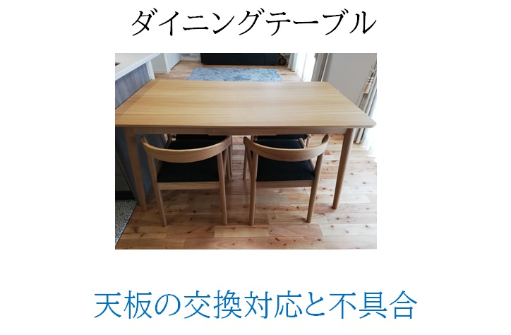 ダイニングテーブル 天板の交換対応と不具合 山ちゃんのシンプルライフハック ダイニングテーブル 天板の交換対応と不具合 山ちゃんのシンプルライフハック