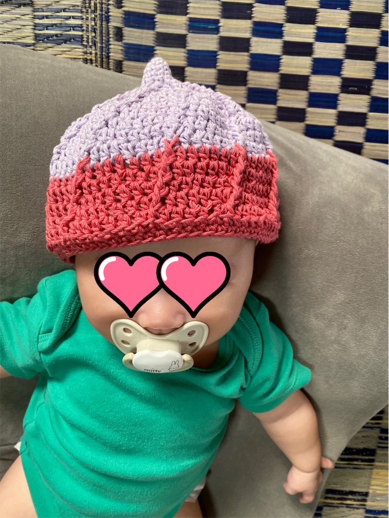 赤ちゃんニット帽子 ハンドメイド おまけ付き おめでたい