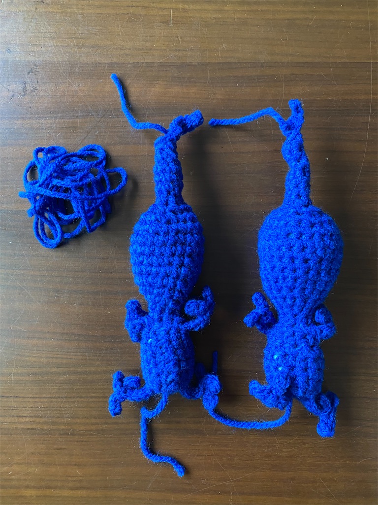 青ピクミン本体を編みました - 今日これ作りました。