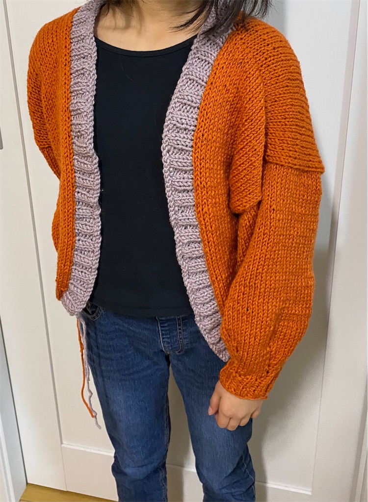 ナニコレニット。レールなカーディガンおしまーい。 - 今日これ作り