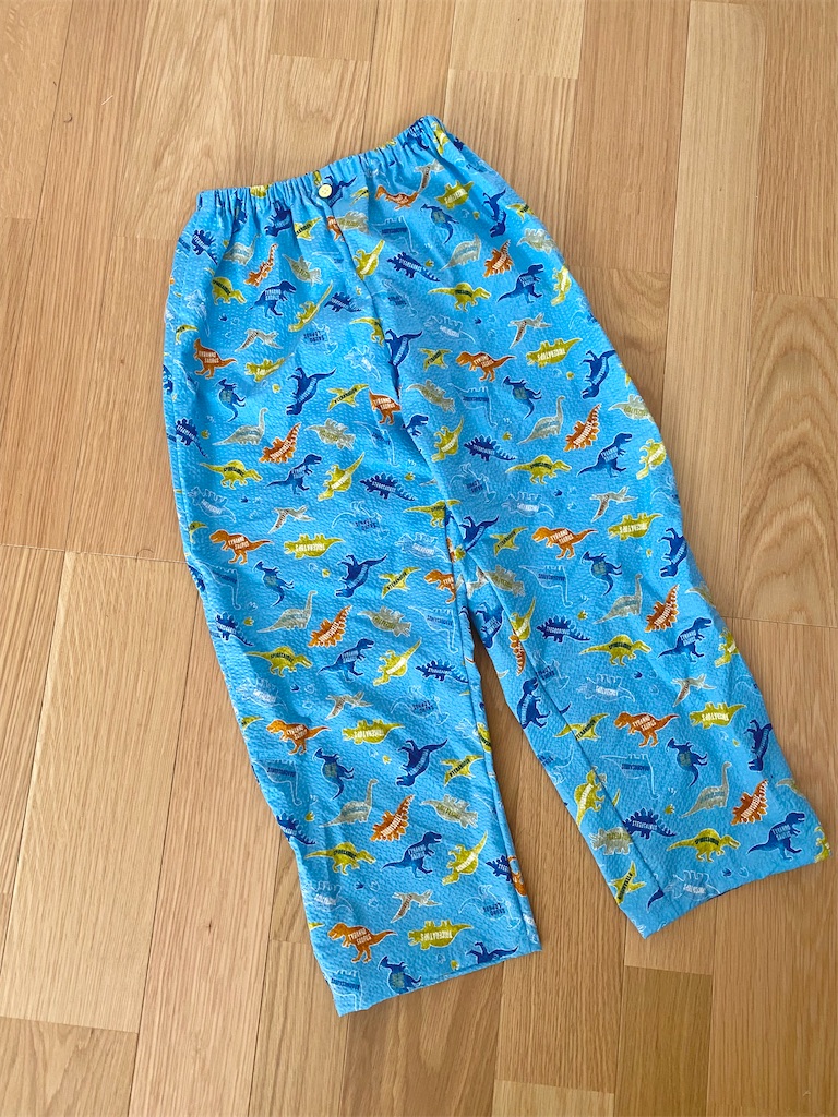 リップル生地で夏用のパジャマおズボンを作りました。 - 今日これ作りました。