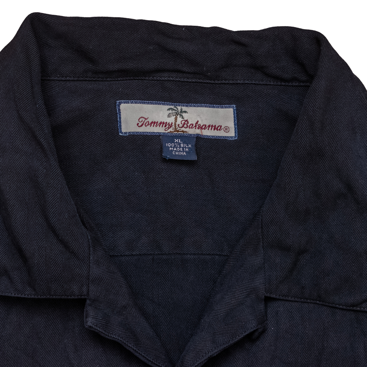 トミーバハマ 半袖 オープンカラーシャツ シルク100% ブラック XL 古着 トミーバハマ TOMMY BAHAMA 半袖 オープンカラー シルク