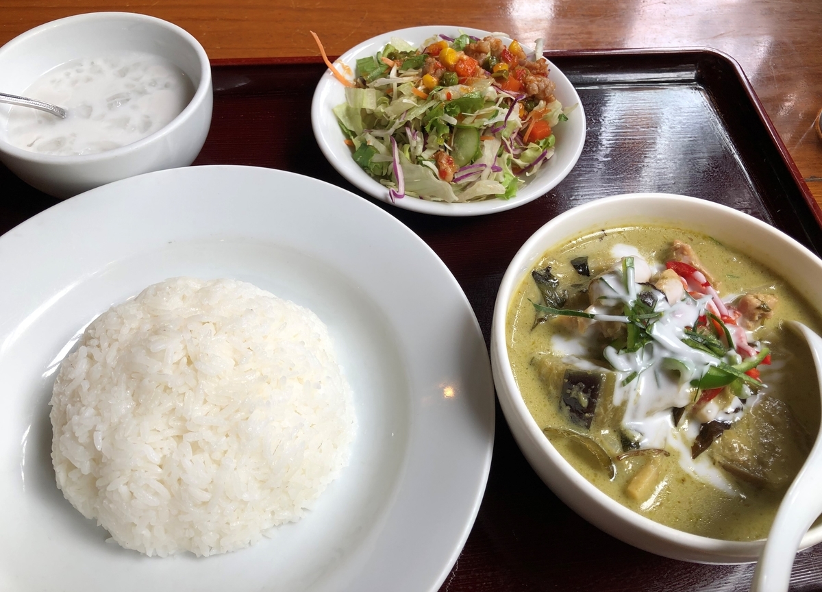 ジャスミン タイ　チキングリーンカレーセット