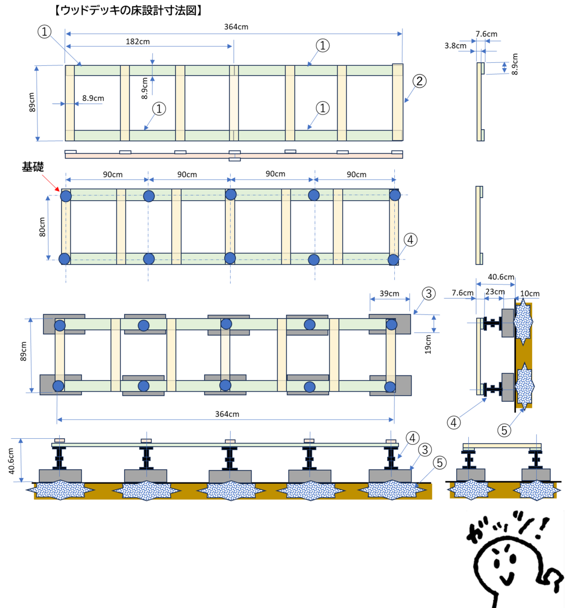 Vol.132 ウッドデッキ材料準備完了！次は製作と据え付け始めるぞ