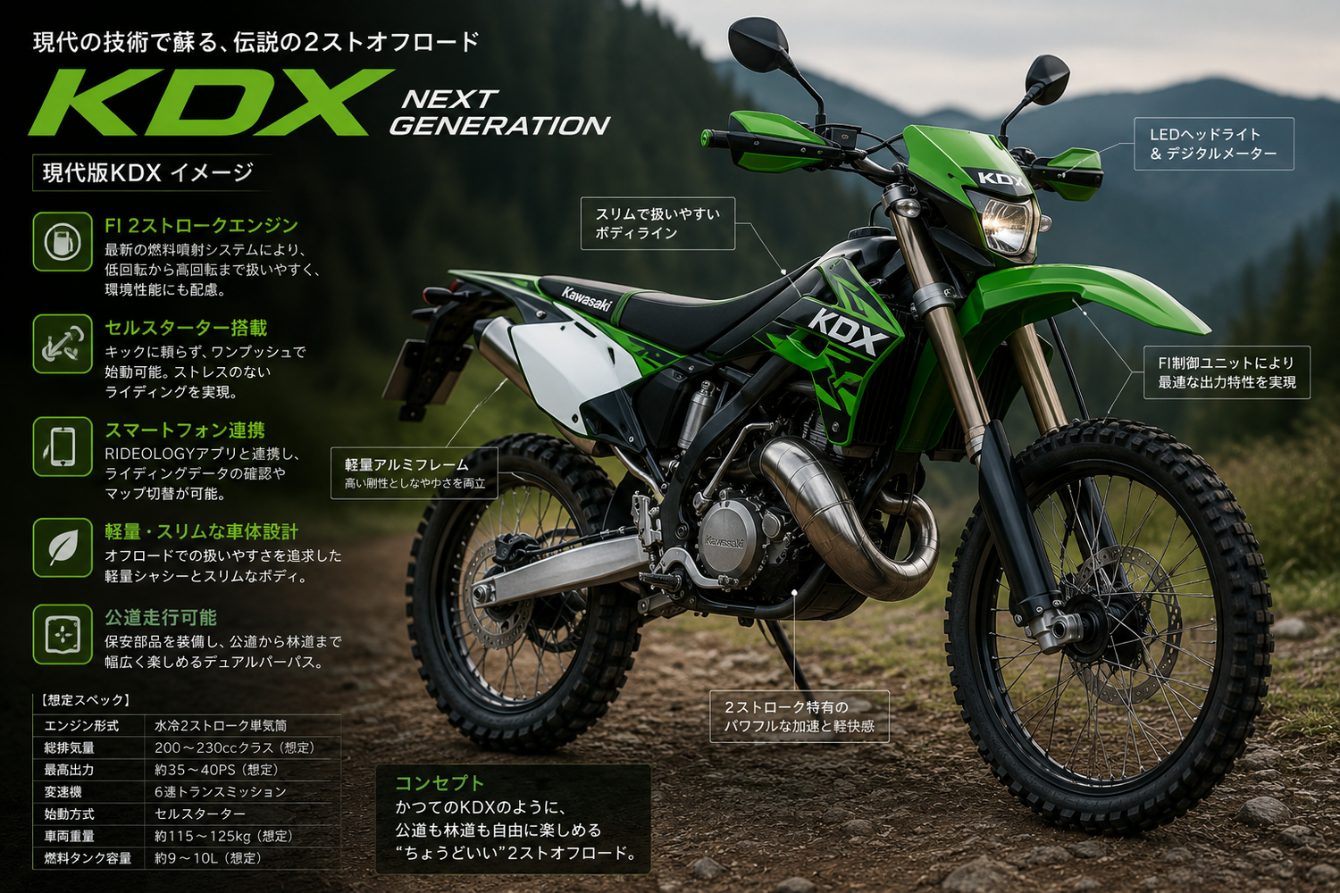 KDX復活はある？】KX327X発表で期待高まるカワサキ公道2ストの可能性