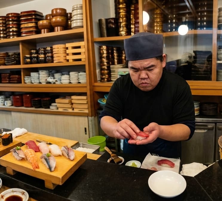 寿司職人 三輪勝也 寿司を握る