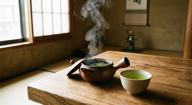 急須で丁寧に淹れる深蒸し緑茶