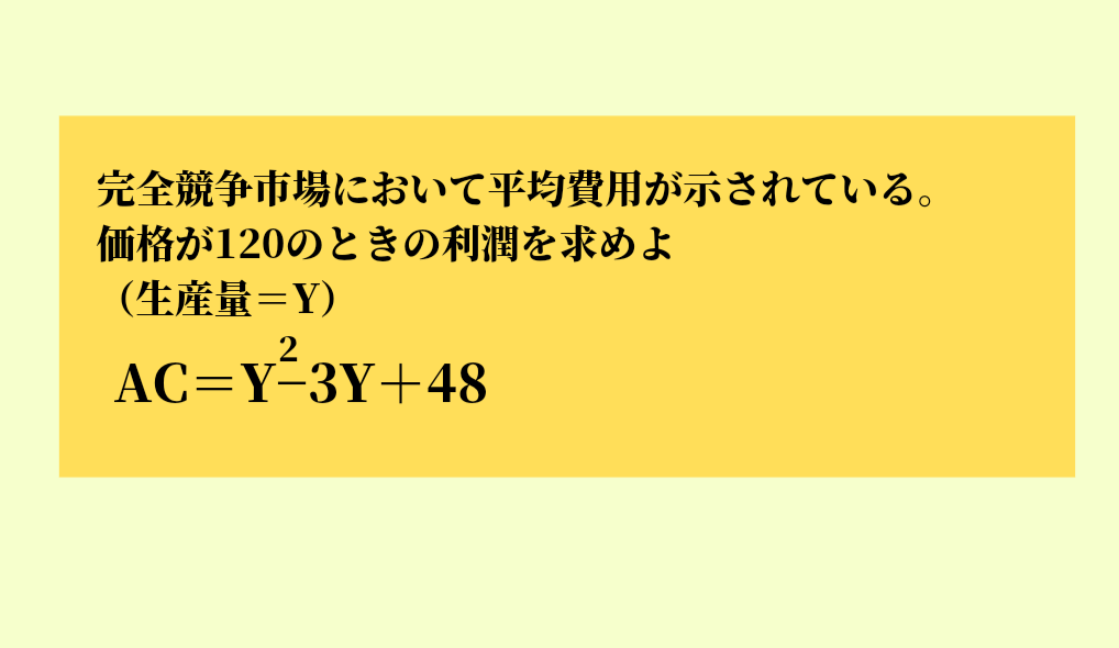 利潤の計算問題にかかる例題を示した図