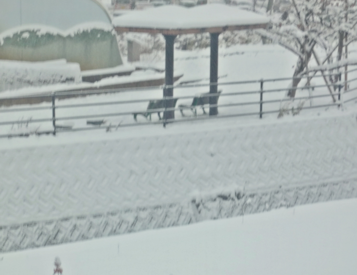 雪景色 ベンチ