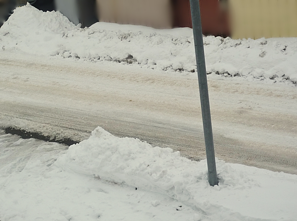 除雪車が通ったあと