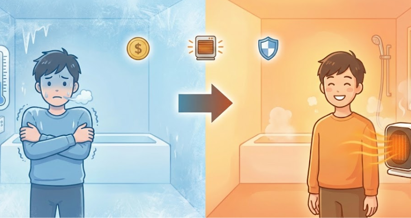 タイプ別・脱衣所ヒーターの電気代と暖かさ比較