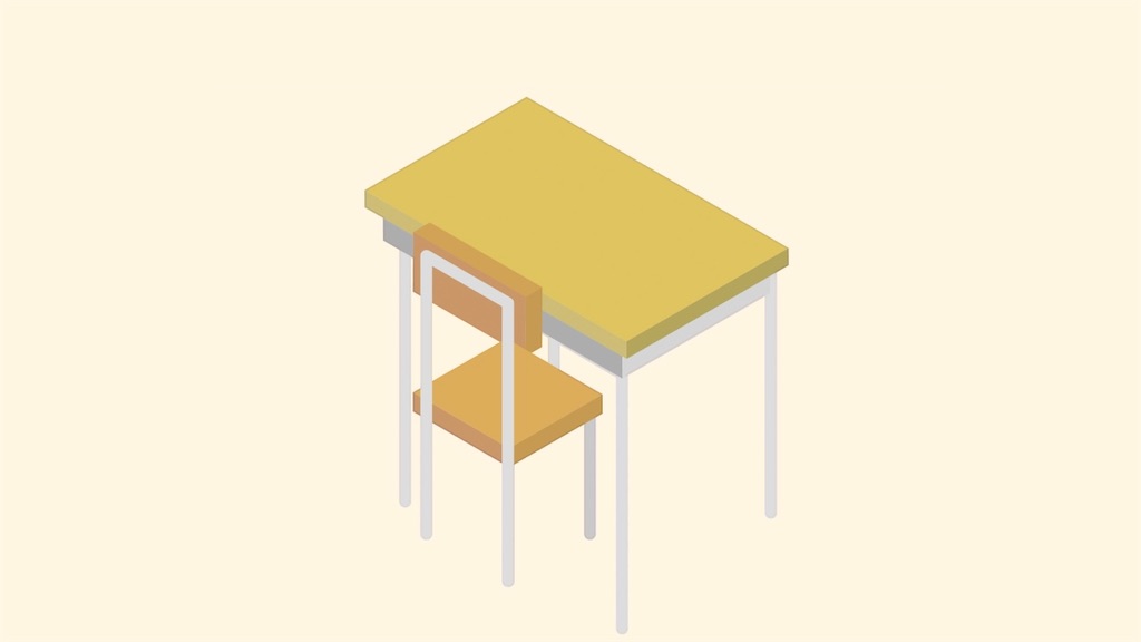 学校の机とイス