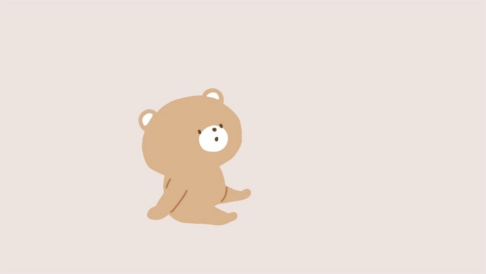 座って考えるクマのイラスト