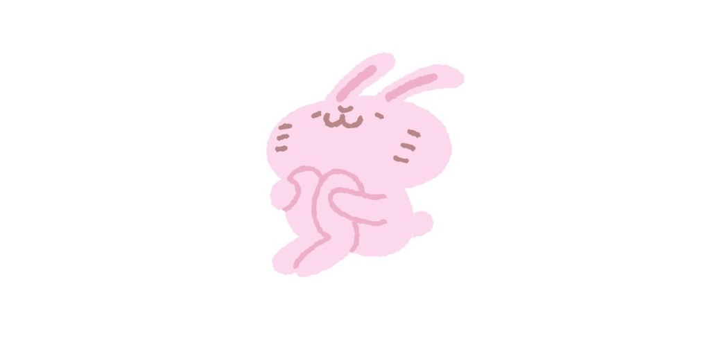 座って休憩しているウサギのイラスト