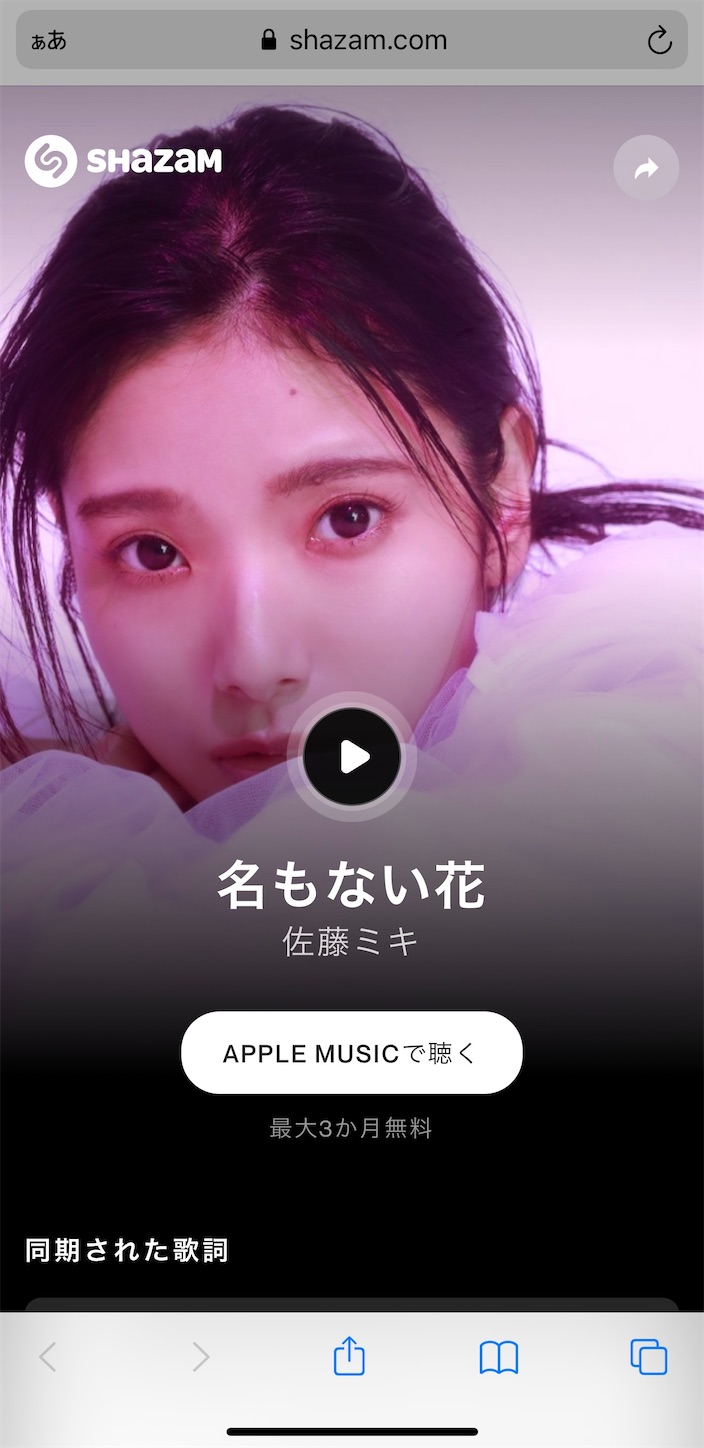 認識結果の画面