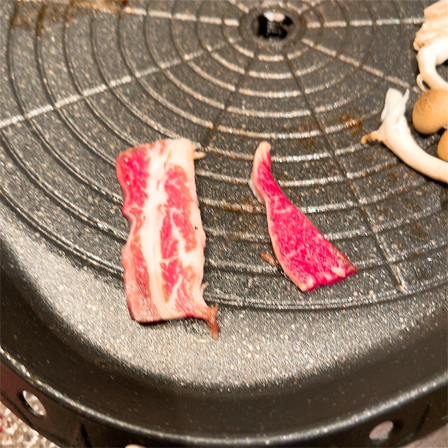 桜肉を鉄板で