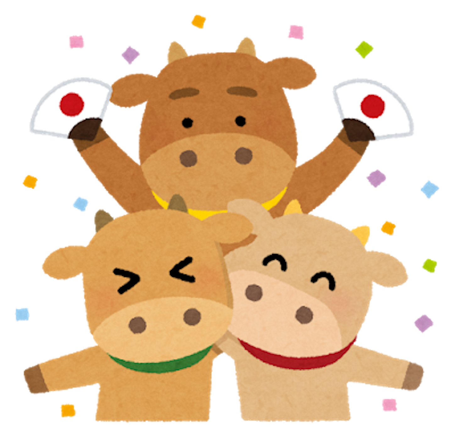 牛の兄弟のイラスト