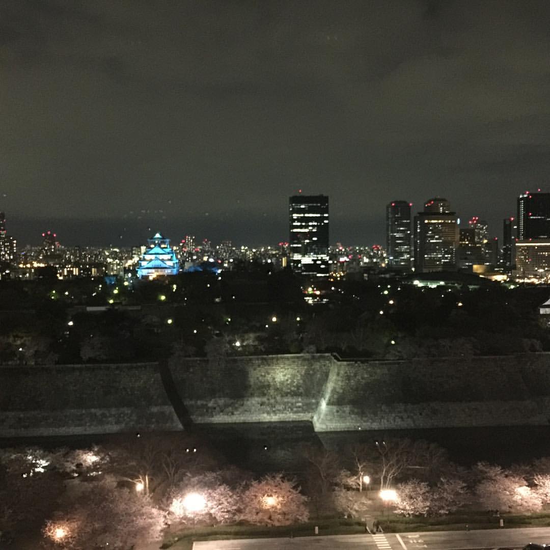 レストランシャトーから見た大阪城（夜）