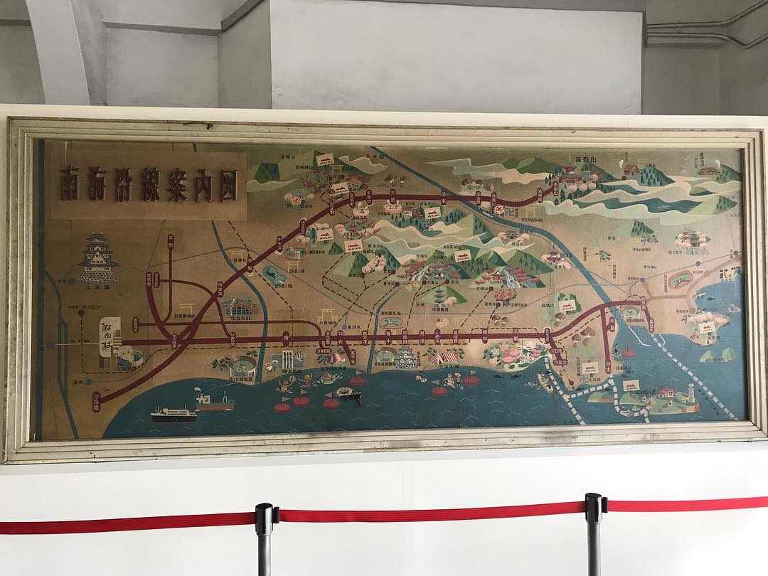 難波駅に飾られていた南海沿線案内図